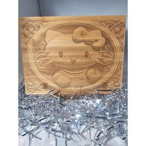 Cartoon Kitty Sanrio kawaii bamboo engraved wooden Cutting Board